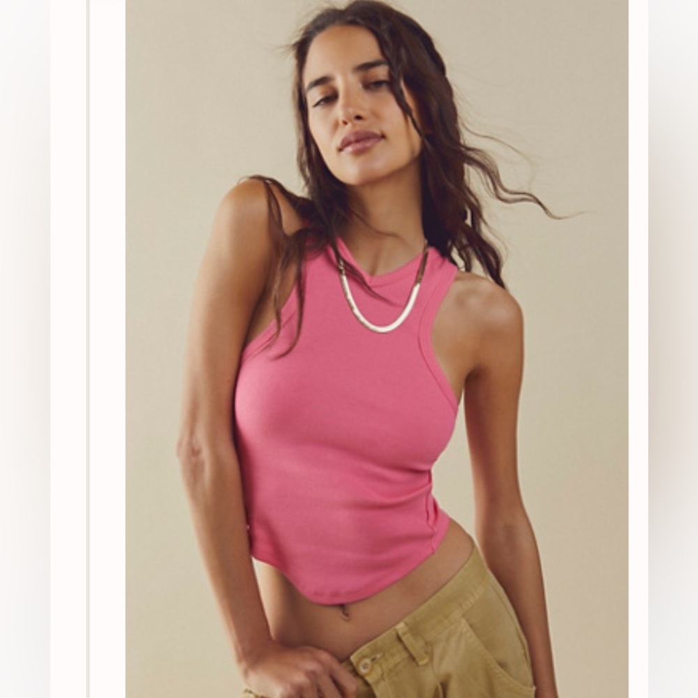 Free People Gold Valley tank in Pink LIKE NEW